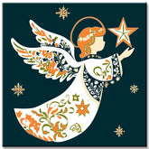 Painting by Numbers Christmas Motif Angel with Poinsettia